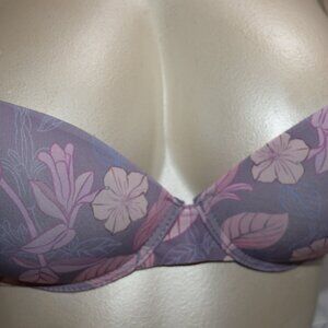 NWT Intimates Lavender Floral Underwire Push Up Bra, Size 42C(198)